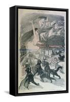 Metamorphosis - Black Cats Transforming Themselves into Witches, Late 19th Century (Colour Litho)-Théophile Alexandre Steinlen-Framed Stretched Canvas