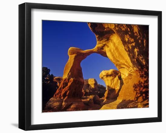 Metate Arch in Devils Garden in the Grand Staircase Escalante National Monument, Utah, USA-Chuck Haney-Framed Photographic Print