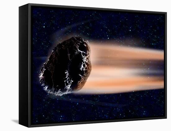 Meteor Coming at Earth-null-Framed Stretched Canvas