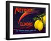 Meteor Lemon Crate Label-null-Framed Art Print