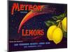 Meteor Lemon Crate Label-null-Mounted Art Print