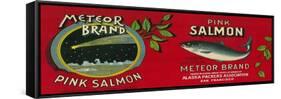 Meteor Salmon Can Label - San Francisco, CA-Lantern Press-Framed Stretched Canvas