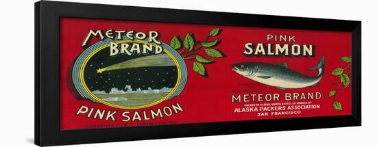 Meteor Salmon Can Label - San Francisco, CA-Lantern Press-Framed Art Print