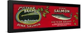 Meteor Salmon Can Label - San Francisco, CA-Lantern Press-Framed Art Print