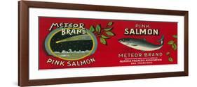 Meteor Salmon Can Label - San Francisco, CA-Lantern Press-Framed Premium Giclee Print