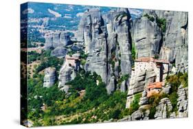 Meteora Monasteries, Greece, Horizontal Shot-Lamarinx-Stretched Canvas