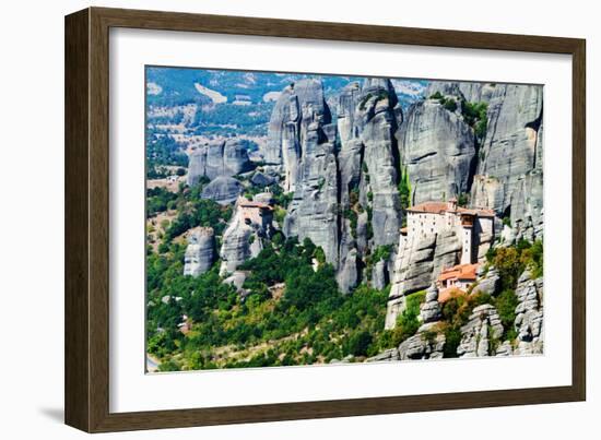 Meteora Monasteries, Greece, Horizontal Shot-Lamarinx-Framed Photographic Print