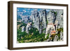 Meteora Monasteries, Greece, Horizontal Shot-Lamarinx-Framed Photographic Print