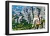 Meteora Monasteries, Greece, Horizontal Shot-Lamarinx-Framed Photographic Print