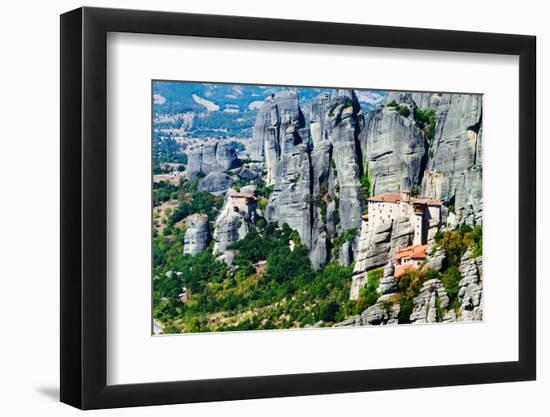 Meteora Monasteries, Greece, Horizontal Shot-Lamarinx-Framed Photographic Print