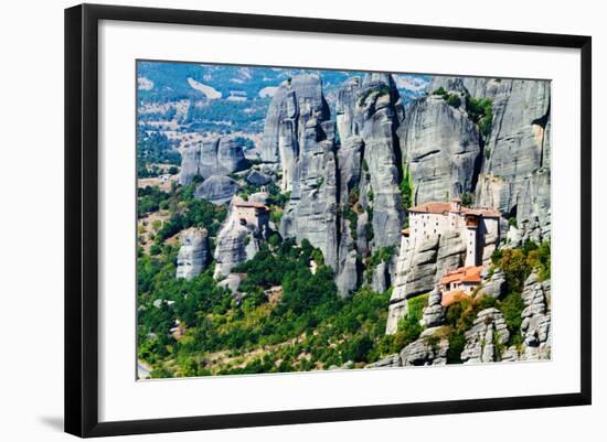 Meteora Monasteries, Greece, Horizontal Shot-Lamarinx-Framed Photographic Print