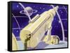 Meteorological Station in Space-null-Framed Stretched Canvas