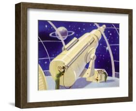 Meteorological Station in Space-null-Framed Art Print