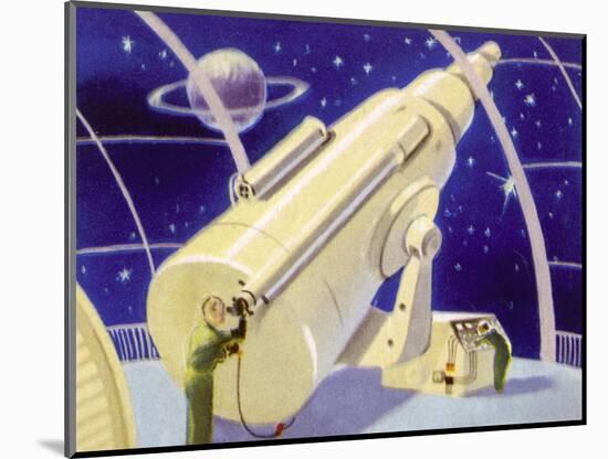 Meteorological Station in Space-null-Mounted Art Print