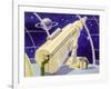 Meteorological Station in Space-null-Framed Art Print