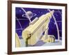 Meteorological Station in Space-null-Framed Art Print