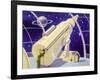 Meteorological Station in Space-null-Framed Art Print