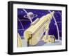 Meteorological Station in Space-null-Framed Art Print