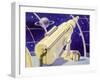 Meteorological Station in Space-null-Framed Art Print