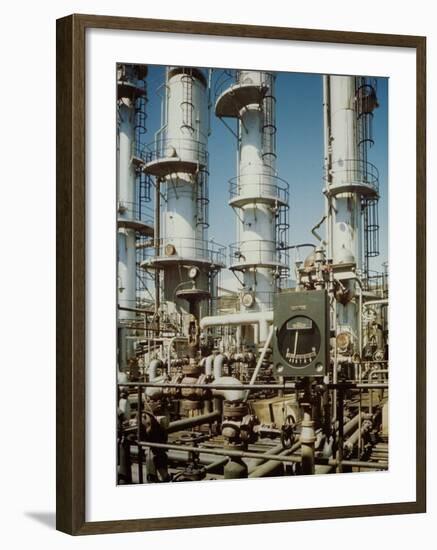 Meter in Fore of Fractionating Column at Union Oil Co. Refinery Built by Bechtel- Mccone-Parsons-Andreas Feininger-Framed Photographic Print