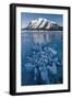 Methane bubbles frozen in ice below Mt. Michener, Abraham Lake, Alberta, Canada-Panoramic Images-Framed Photographic Print