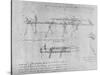 'Method of Constructing a Trestle Bridge', c1480 (1945)-Leonardo Da Vinci-Stretched Canvas