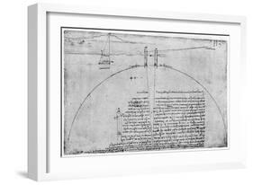 Method of Measuring the Surface of the Earth, Late 15th or Early 16th Century-Leonardo da Vinci-Framed Giclee Print