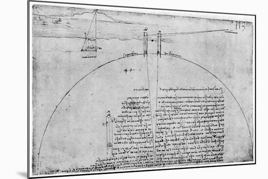 Method of Measuring the Surface of the Earth, Late 15th or Early 16th Century-Leonardo da Vinci-Mounted Giclee Print