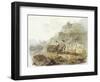 Method of Obtaining Peat from Hills near Mallwyd, C.1792 (W/C, Ink & Pencil on Paper)-Julius Caesar Ibbetson-Framed Giclee Print