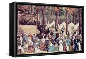 Methodist Camp Meeting, 1836-Edward Williams Clay-Framed Stretched Canvas