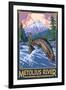 Metolius River Fisherman, Oregon-Lantern Press-Framed Art Print