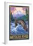 Metolius River Fisherman, Oregon-Lantern Press-Framed Art Print