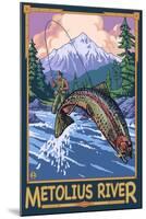 Metolius River Fisherman, Oregon-Lantern Press-Mounted Art Print