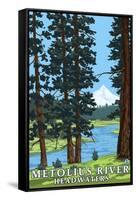 Metolius River Headwaters, Oregon - Lantern Press Original Poster-Lantern Press-Framed Stretched Canvas