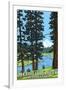 Metolius River Headwaters, Oregon - Lantern Press Original Poster-Lantern Press-Framed Art Print