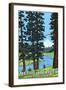Metolius River Headwaters, Oregon - Lantern Press Original Poster-Lantern Press-Framed Art Print