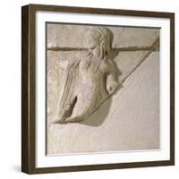 Metope Depicting Dancers, Relief from Heraion Near Paestum, Campania, Italy, Detail-null-Framed Giclee Print