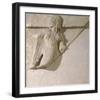 Metope Depicting Dancers, Relief from Heraion Near Paestum, Campania, Italy, Detail-null-Framed Giclee Print