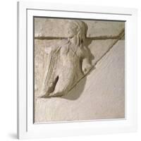 Metope Depicting Dancers, Relief from Heraion Near Paestum, Campania, Italy, Detail-null-Framed Giclee Print