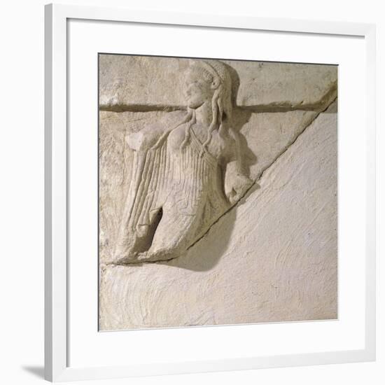 Metope Depicting Dancers, Relief from Heraion Near Paestum, Campania, Italy, Detail-null-Framed Giclee Print