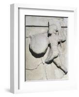 Metope with Relief Depicting Warrior, 490 BC, from Paestum, 5th Century BC-null-Framed Giclee Print