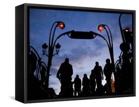 Metro Entrance, Montmartre, Paris, France-Neil Farrin-Framed Stretched Canvas