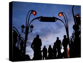 Metro Entrance, Montmartre, Paris, France-Neil Farrin-Stretched Canvas