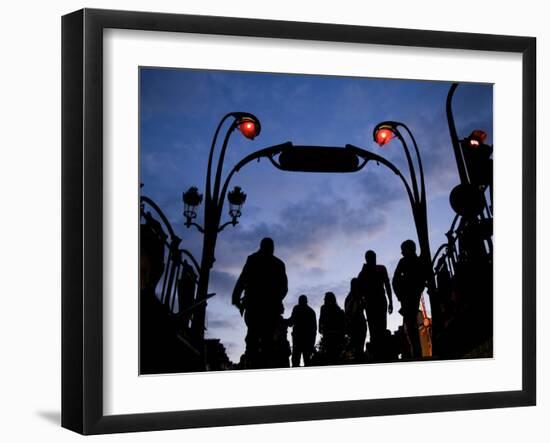 Metro Entrance, Montmartre, Paris, France-Neil Farrin-Framed Photographic Print