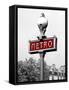 Metro in Paris (Red) Border-Emily Navas-Framed Stretched Canvas