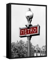 Metro in Paris (Red) Border-Emily Navas-Framed Stretched Canvas