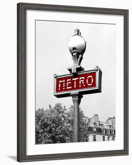 Metro in Paris (Red) Border-Emily Navas-Framed Photographic Print
