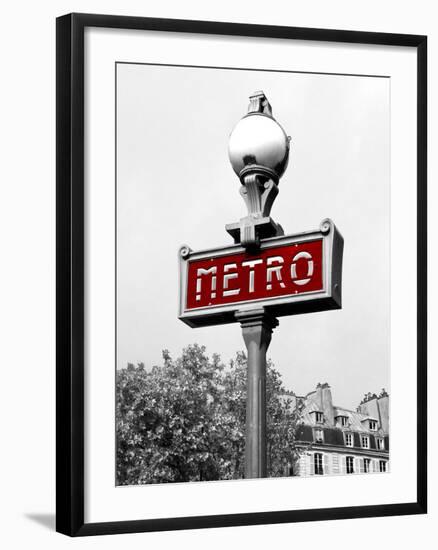 Metro in Paris (Red) Border-Emily Navas-Framed Photographic Print