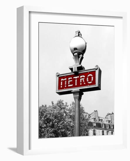 Metro in Paris (Red) Border-Emily Navas-Framed Photographic Print