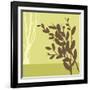 Metro Leaves in Chatreuse II-Erica J. Vess-Framed Art Print